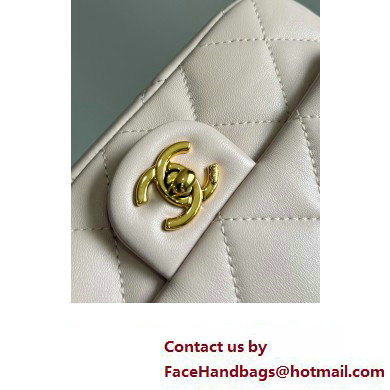 Chanel Lambskin, Resin  &  Gold-Tone Metal Small Flap Bag with Top Handle AS4848 Light Pink 2024